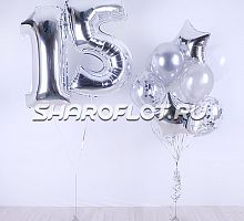 Серебрянные шары на 15 лет