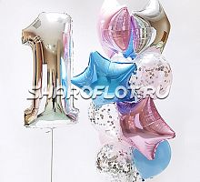 Набор шариков на годовасие девочке