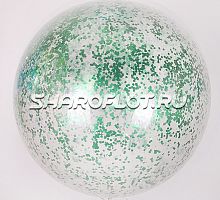 Большой шар с Зеленым конфетти 70см