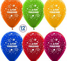 Шары С днем рождения (металлик), 30см