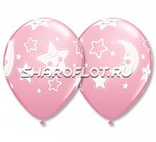 Шары Звезды и Луна (девочка), 30см