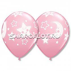 Шары Звезды и Луна (девочка), 30см