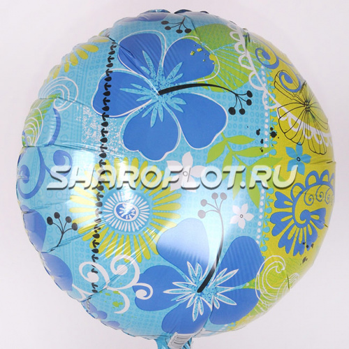 Круг Голубой Цветы 40см