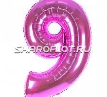 Шар Цифра 9 Розовая 85см