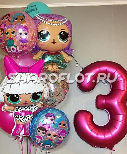 Композиция шаров с девочками Лол Композиция шаров с девочками Лол