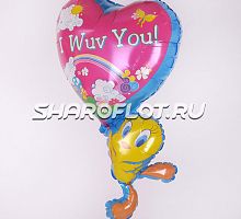 Шар Твитти с Сердцем 70см