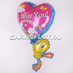 Шар Твитти с Сердцем 70см