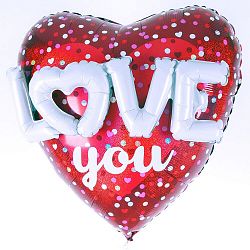 Сердце 3Д LOVE голография 70см