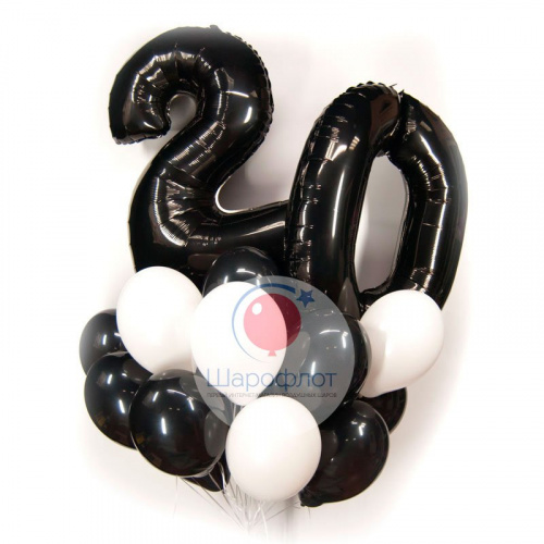 Облако шаров черно белый праздник