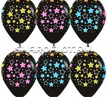 Шары Черные (звезды диско), 30см