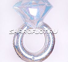 Шар Кольцо Белое золото Голография 85см