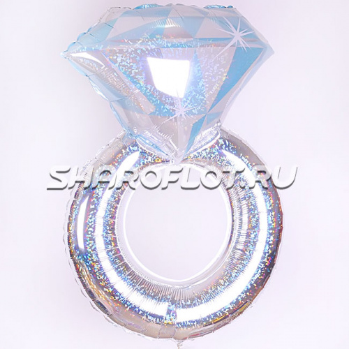 Шар Кольцо Белое золото Голография 85см