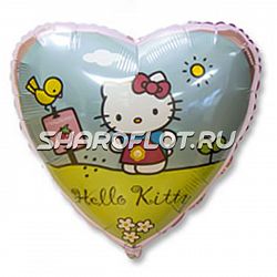 Шар Хелло Кити на полянке 40см