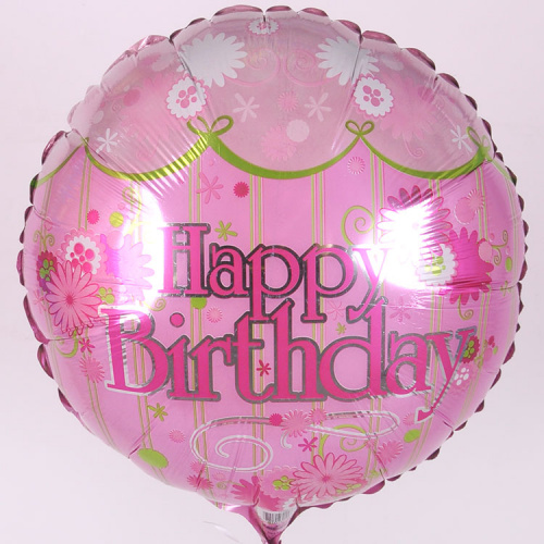 Розовый Круг Happy Birthday 40см Розовый Круг Happy Birthday 40см