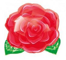 Фигурный шарик из фольги Роза красная