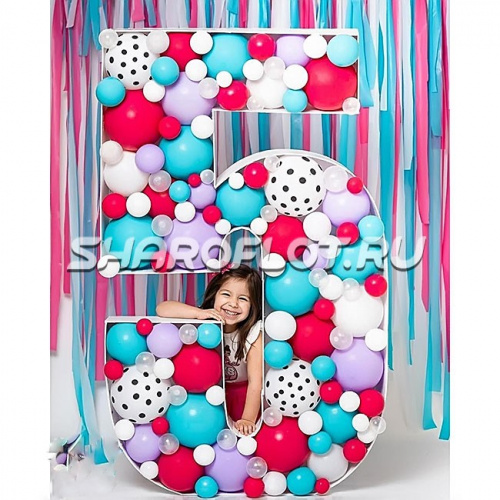 Цифра 5 из шаров (аэромозайка)