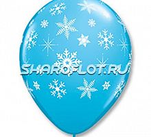 Шары Голубые Снежинки, 30см