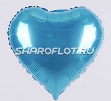 Шар сердце Голубой карибский 40см