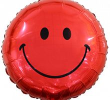 Шар Круг Смайл Красный 45см