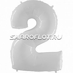 Шар Цифра 2 Белая 85см