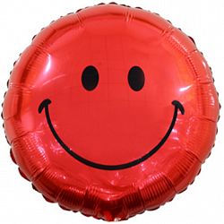 Шар Круг Смайл Красный 45см