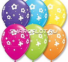 Шары Бабочки Цветочки, 30см