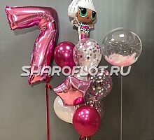 Композиция шаров с куклой Лол