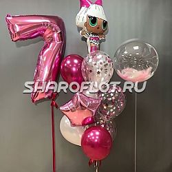 Композиция шаров с куклой Лол