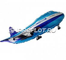 Шар Самолет Лайнер Синий 90см