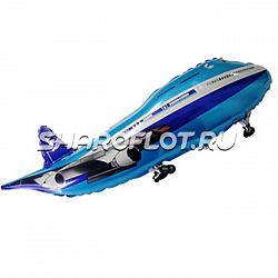 Шар Самолет Лайнер Синий 90см