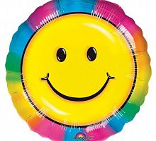 Шар Смайл Радужный 40см