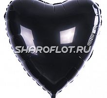 Шар Сердце Черное 40см