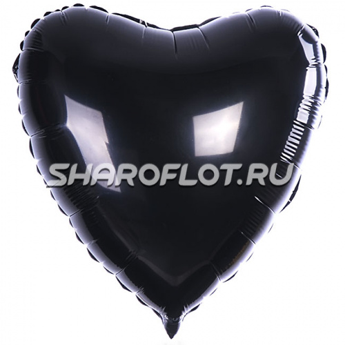 Шар Сердце Черное 40см