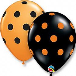 Шары Черные Оранжевые (горох), 30см