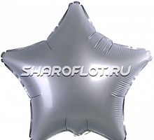 Шар Звезда Серый сатин 40см