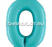 Шар Цифра 0 Голубая пастель 85см