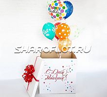 Коробка сюрприз с шарами ассорти