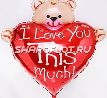 Сердце с мишкой 70см
