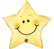 Шар Звезда Смайл 50см