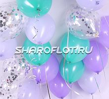 Шары Сиреневые Тиффани Серебро 30см