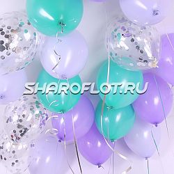 Шары Сиреневые Тиффани Серебро 30см