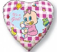Шар сердце &amp;amp;amp;quot;Это девочка&amp;amp;amp;quot;