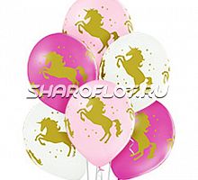 Шары Единорог триколор (голова), 30см