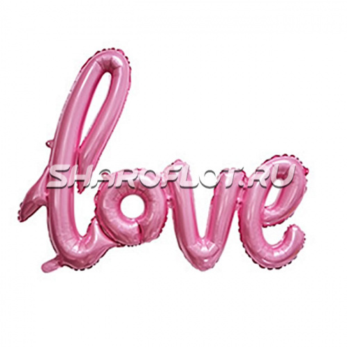 Шар Надпись love Розовая 80см