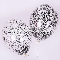 Шары с конфетти Черные 30см