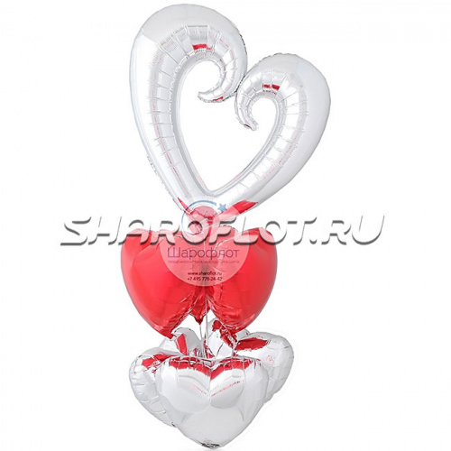 Фонтан "Серебро-Рубин с сердцем (вензель)"