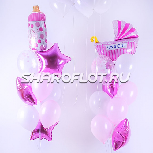 Оформление шариками для новорожднной девочки Оформление шариками для новорожднной девочки