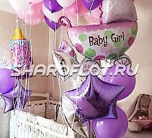 Украшение комнаты на выписку девочки