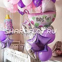 Украшение комнаты на выписку девочки