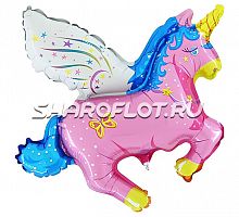 Шар Единорог розовый 70м